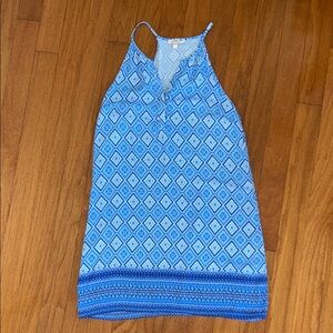 Skies Are Blue Diamond Pattern Dress